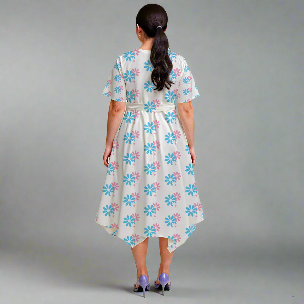 Short Sleeve Belted Midi Dress