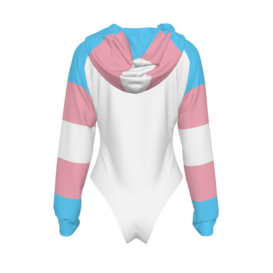 Teen Pride White Raglan Sleeve Hooded Bodysuit