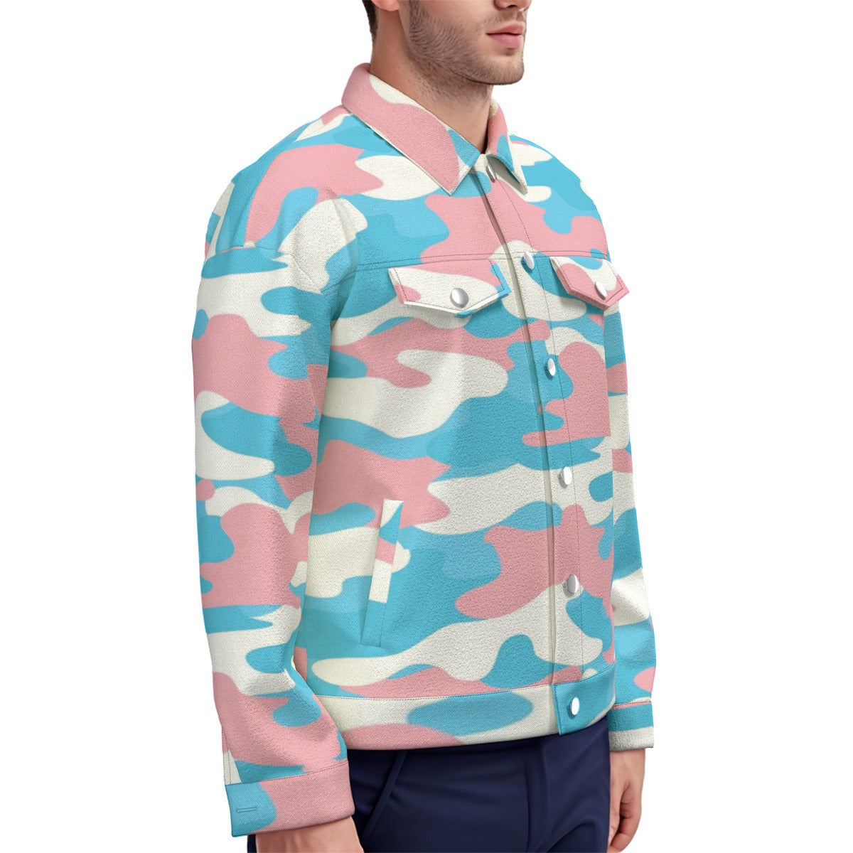 S-5XL Blue Pink White Pride Camouflage Casual Canvas Jacket