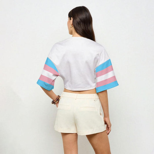 Pride Casual Cropped White Top