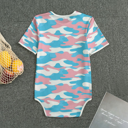 Plus Size Blue Pink White Pride Soft T-Shirt Bodysuit