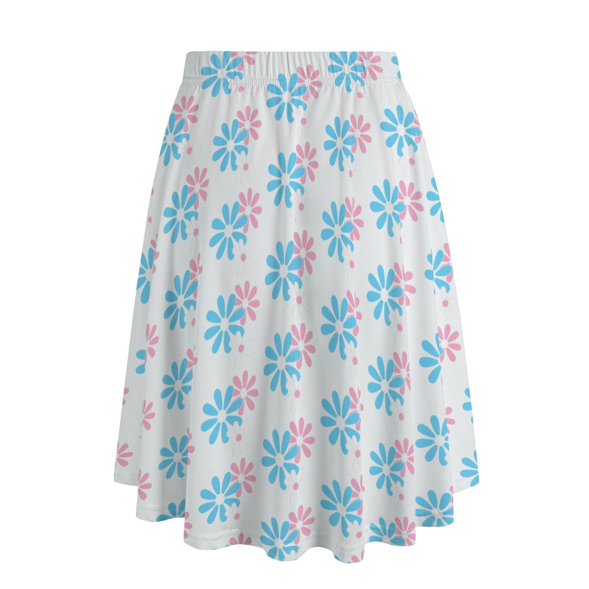 XS-6XL Blue Pink White Daisies Long Maxi Skirt w/Pockets