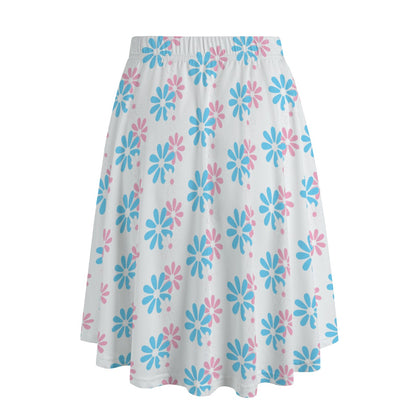 XS-6XL Blue Pink White Daisies Long Maxi Skirt w/Pockets