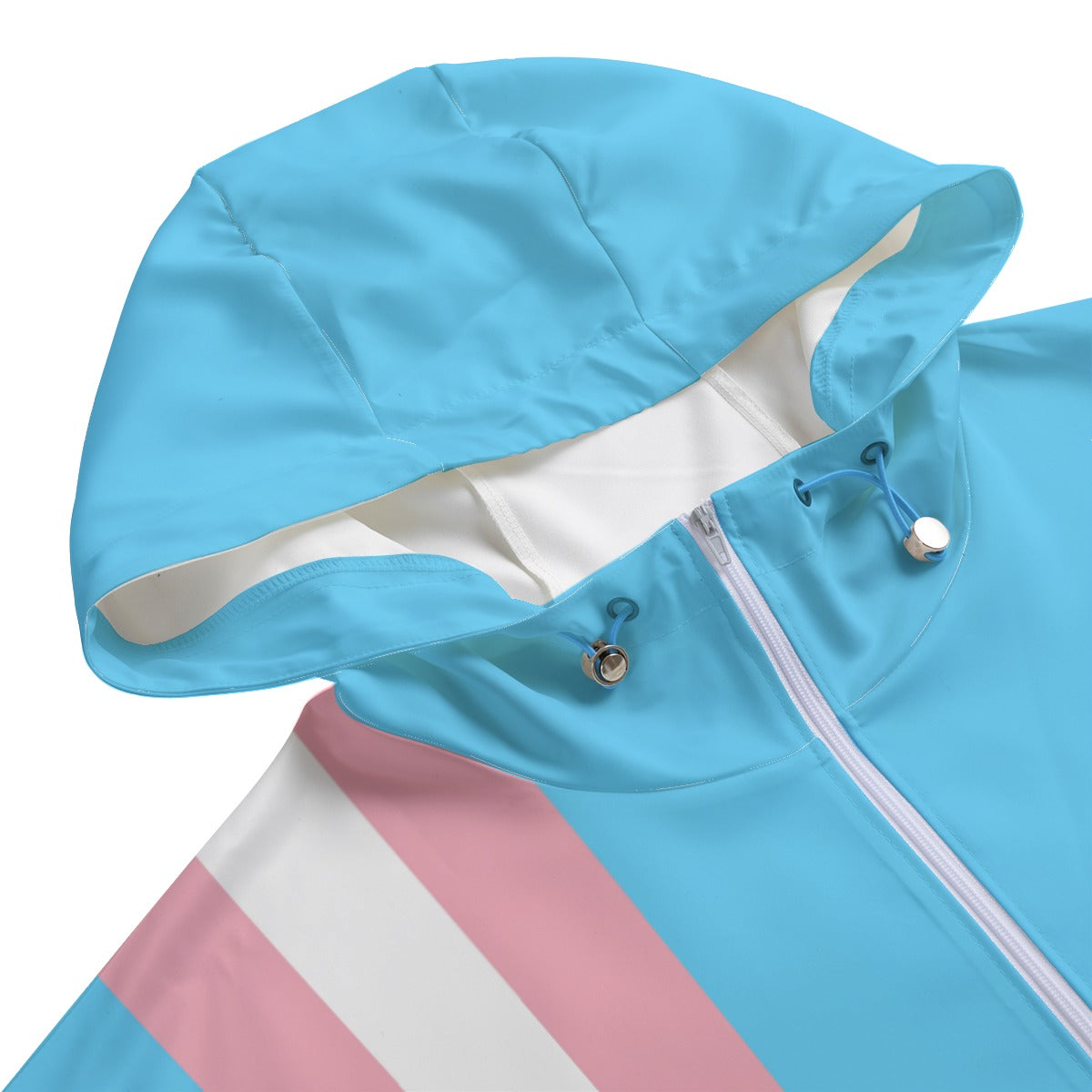 Blue Pink White Pride Half-Zip Casual Blue Pullover Jacket