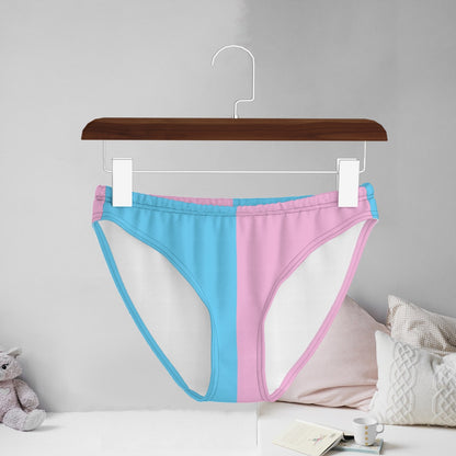 Plus Size All-Over Print Blue Pink White Knickers