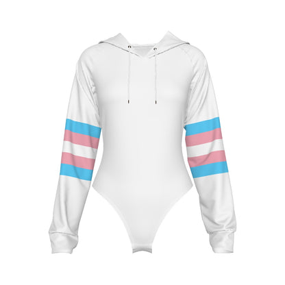 Teen Pride White Raglan Sleeve Hooded Bodysuit