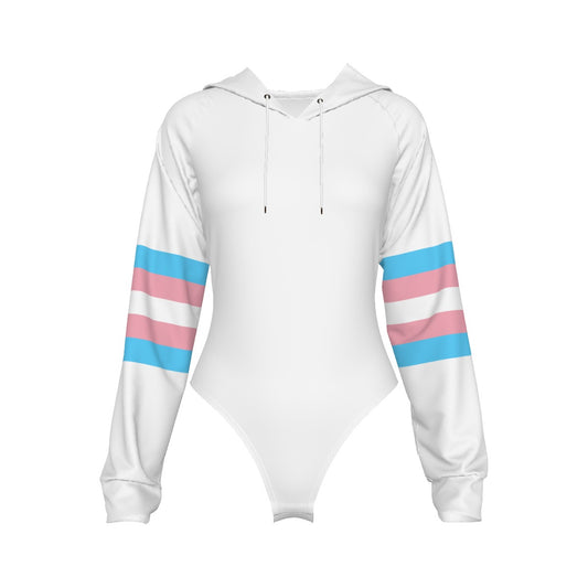 Teen Pride White Raglan Sleeve Hooded Bodysuit