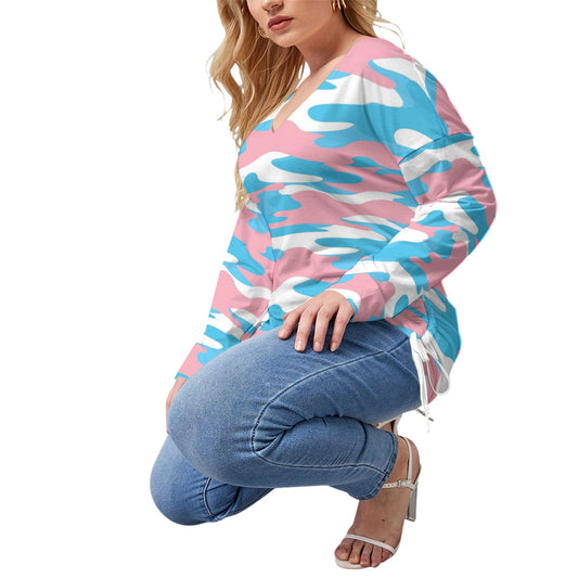 L-5XL Pride Drawstring Long Sleeved T-Shirt (Plus Size)