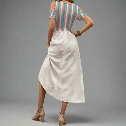 S-5XL Pride Cold-Shoulder Dress