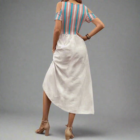 S-5XL Pride Cold-Shoulder Dress