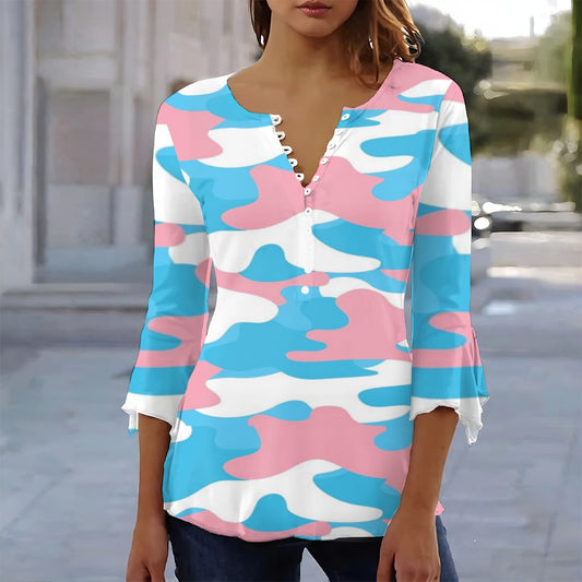 Pride Camouflage 3/4 Sleeved Casual T-Shirt