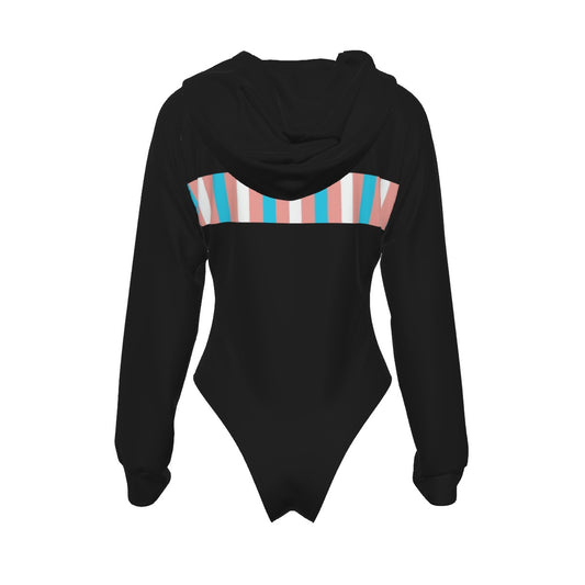 Teen Pride Black Raglan Sleeve Hooded Bodysuit