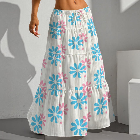 2XS-XL Teen Pride Long Pleated White Skirt
