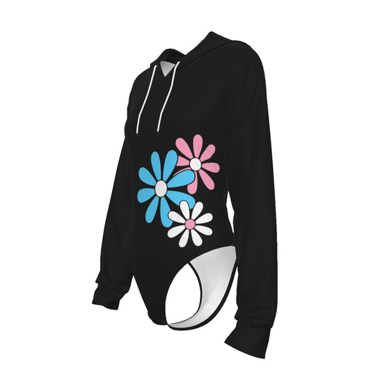 Teen Pride Black Raglan Sleeve Hooded Bodysuit