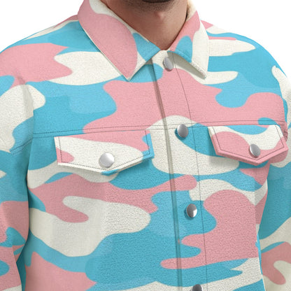 S-5XL Blue Pink White Pride Camouflage Casual Canvas Jacket