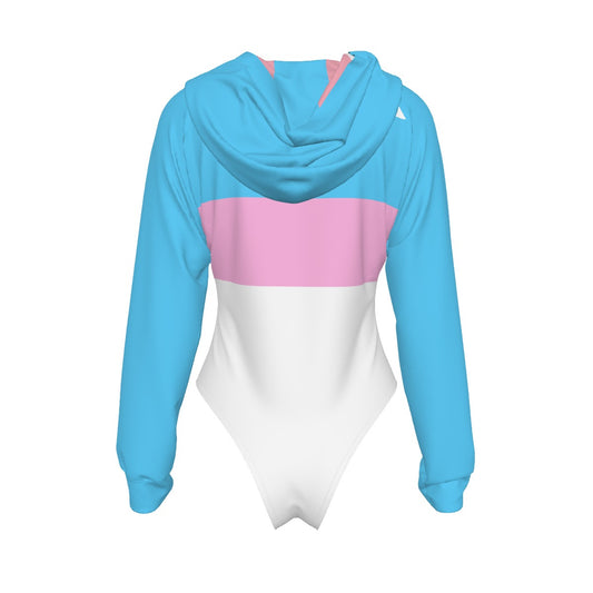 Teen Pride White Raglan Sleeve Hooded Bodysuit