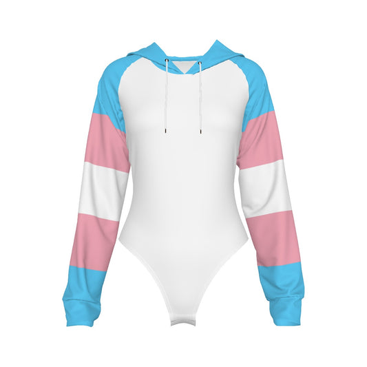 Teen Pride White Raglan Sleeve Hooded Bodysuit