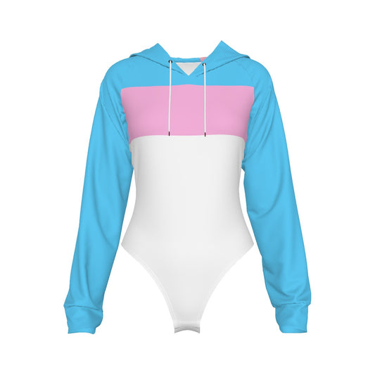Teen Pride White Raglan Sleeve Hooded Bodysuit