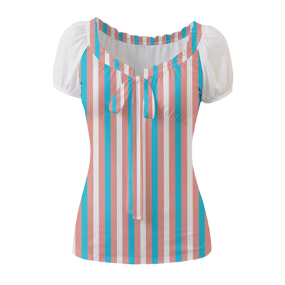 Puff Sleeve Pleated Shirt