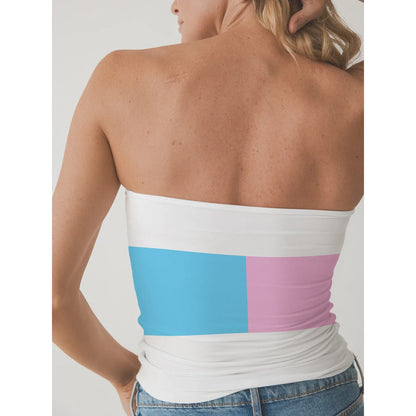 2XS-3XL Blue Pink White Pride Double-Layer Strapless Top