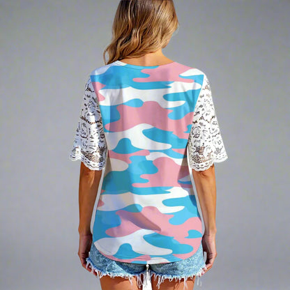 S - 5XL Pride Lace-Sleeved Loose Top