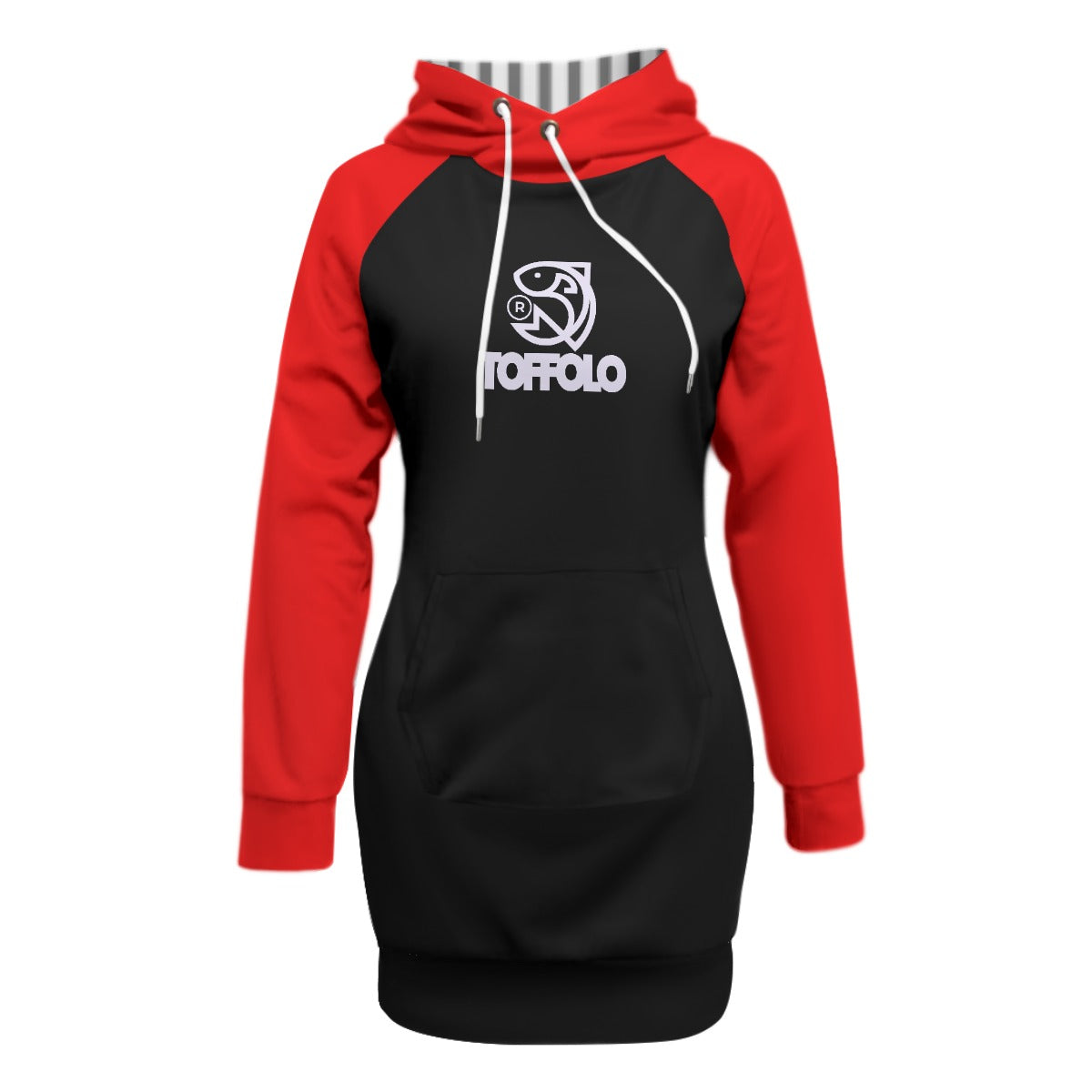 Red/Black Pullover Hoodie Dress