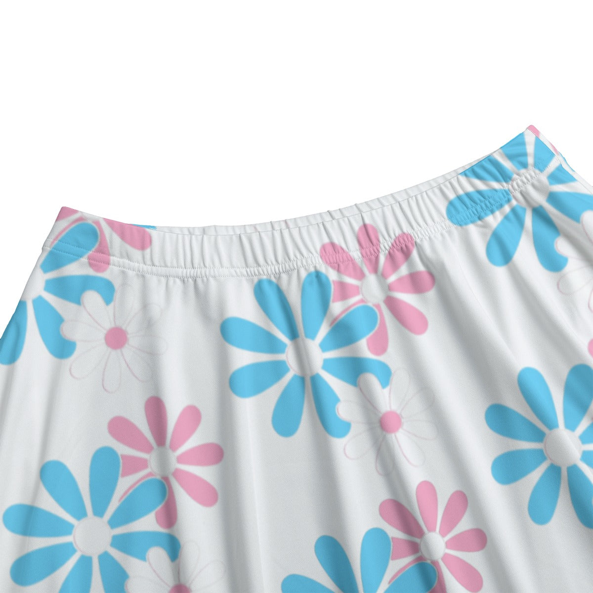 XS-6XL Blue Pink White Daisies Long Maxi Skirt w/Pockets