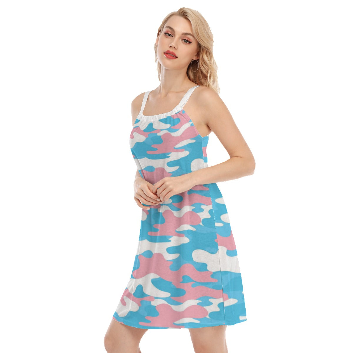 Trans Coloured Trans Pride Camouflage Cami Dress