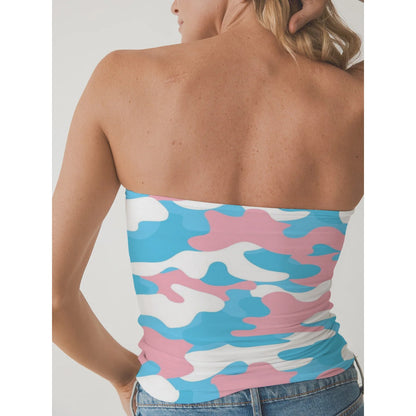 2XS-3XL Blue Pink White Pride Double-Layer Strapless Top