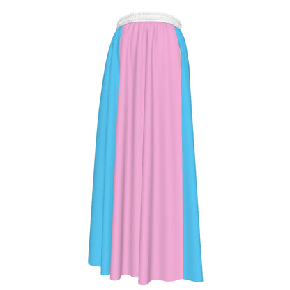 XS-5XL Blue Pink White Pride Maxi Chiffon Skirt w/Lining