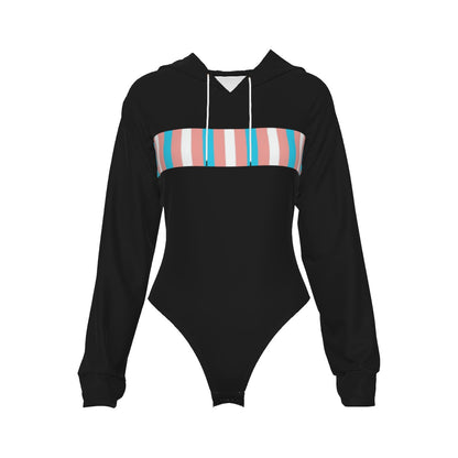 Teen Pride Black Raglan Sleeve Hooded Bodysuit