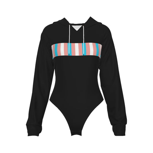 Teen Pride Black Raglan Sleeve Hooded Bodysuit