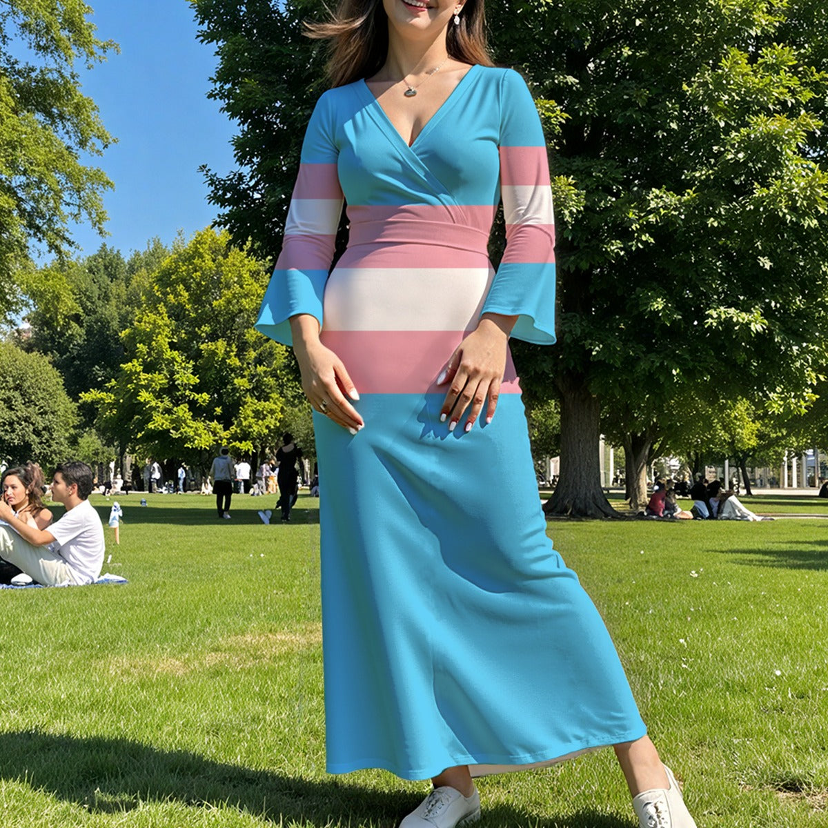 S - 6XL Long Sleeve Full Pride Maxi Dress