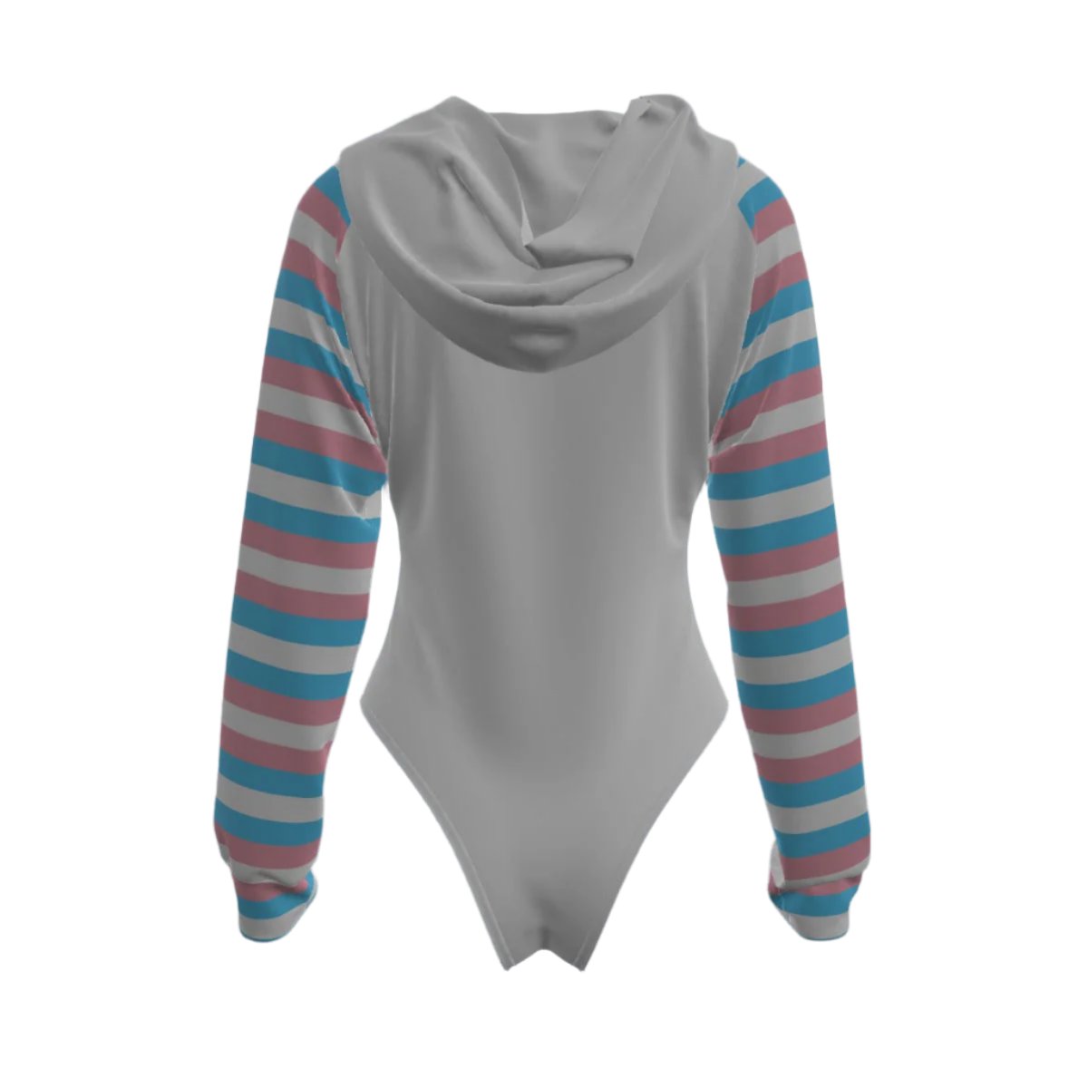 Teen Trans Coloured Trans Pride Candy Striped Raglan Sleeve Hooded Bodysuit