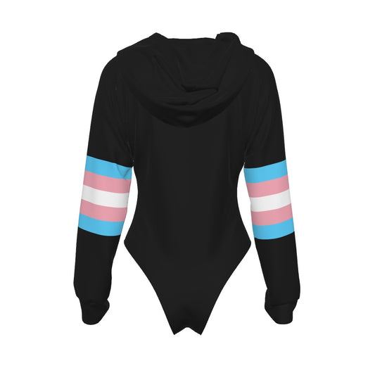 Teen Pride Black Raglan Sleeve Hooded Bodysuit