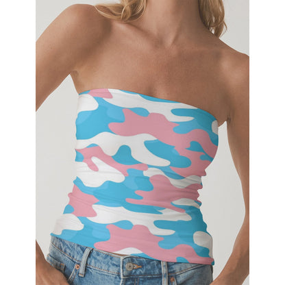 2XS-3XL Blue Pink White Pride Double-Layer Strapless Top