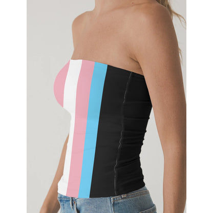 2XS-3XL Blue Pink White Pride Double-Layer Strapless Top