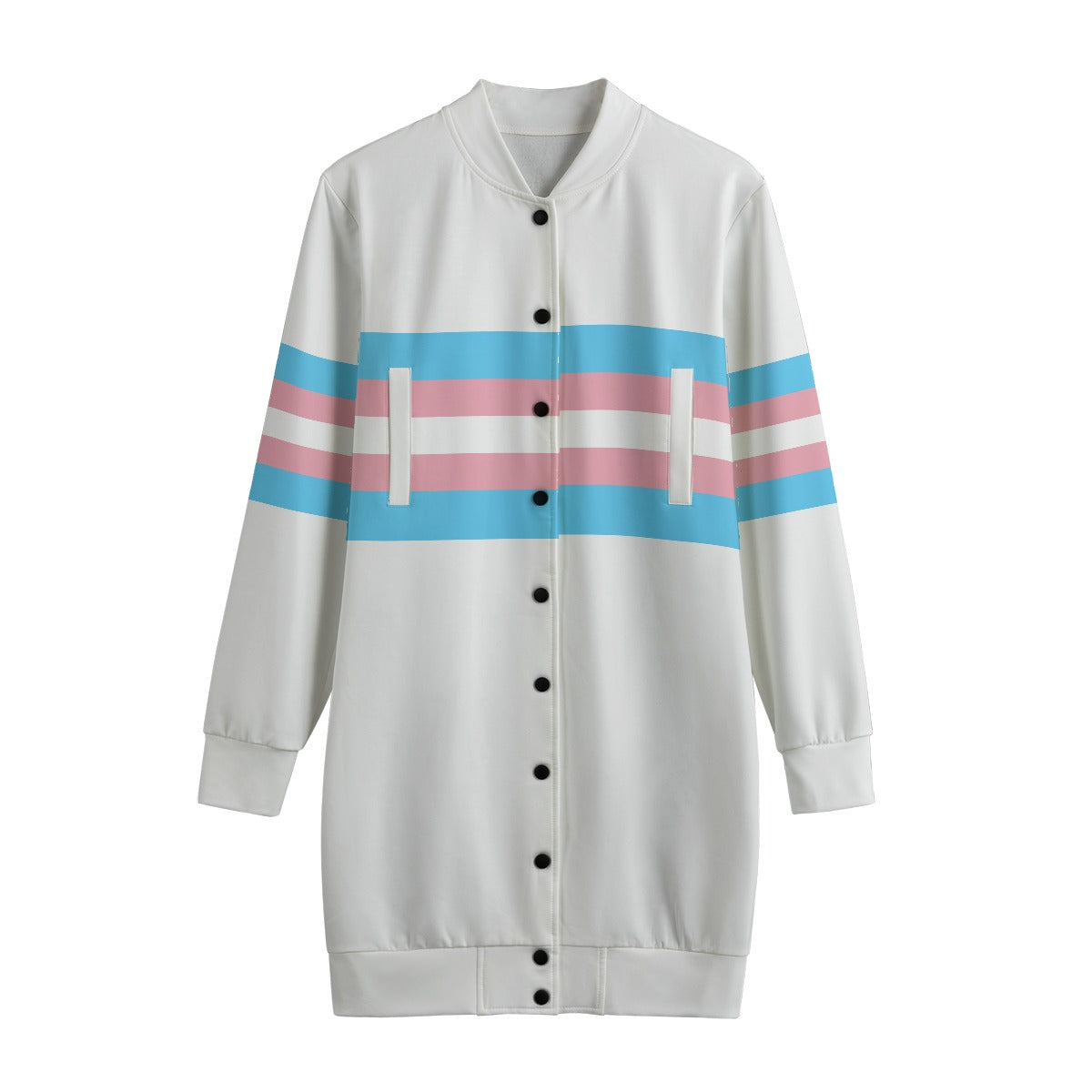 S-5XL Blue Pink White Pride Long Cardigan