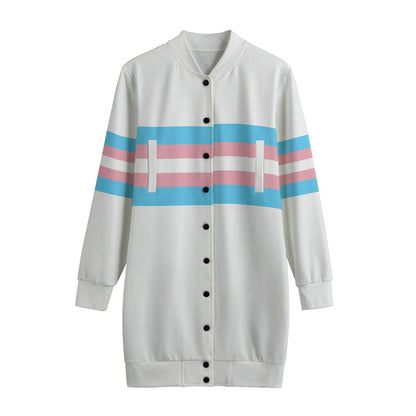 S-5XL Blue Pink White Pride Long Cardigan