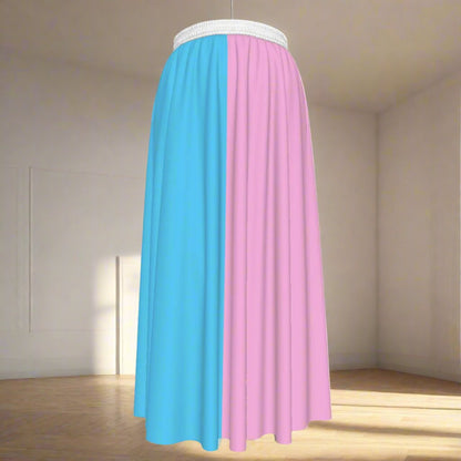 XS-5XL Blue Pink White Pride Maxi Chiffon Skirt w/Lining