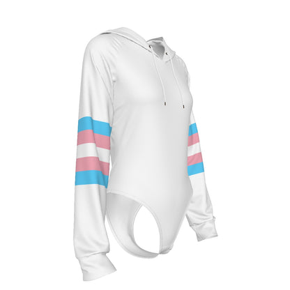 Teen Pride White Raglan Sleeve Hooded Bodysuit