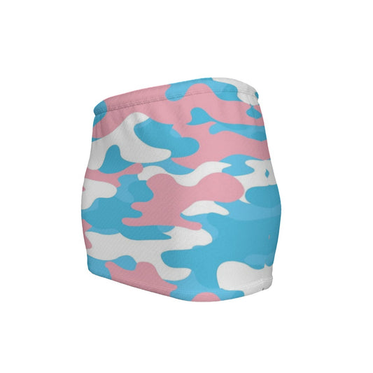 Teen Blue Pink White Pride Camouflage Slinky Micro Mini Skirt