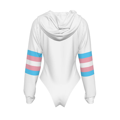 Teen Pride White Raglan Sleeve Hooded Bodysuit