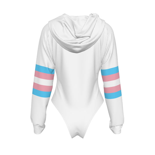 Teen Pride White Raglan Sleeve Hooded Bodysuit