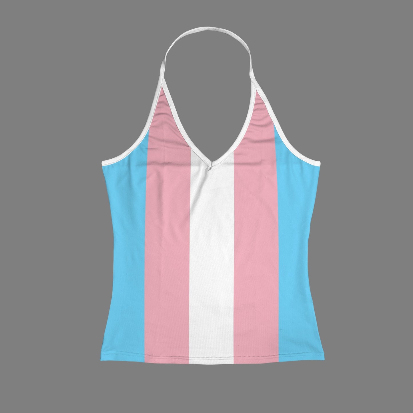 2XS - 2XL Teen Blue Pink White Pride V-neck Halter Open Back Tank Top