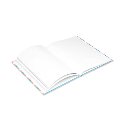 Blue Pink White Pride Candy Striped Puffy Covered Notebook