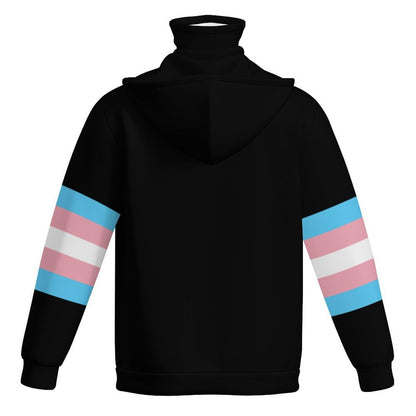 XS-6XL Pride Banded Black Sleeve, High-Mask Hoodie