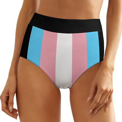 Trans Coloured Pride Black Statement High-Waist Knickers