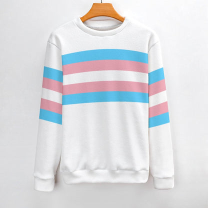 S-3XL Teen Blue Pink White Pride Banded White Jumper