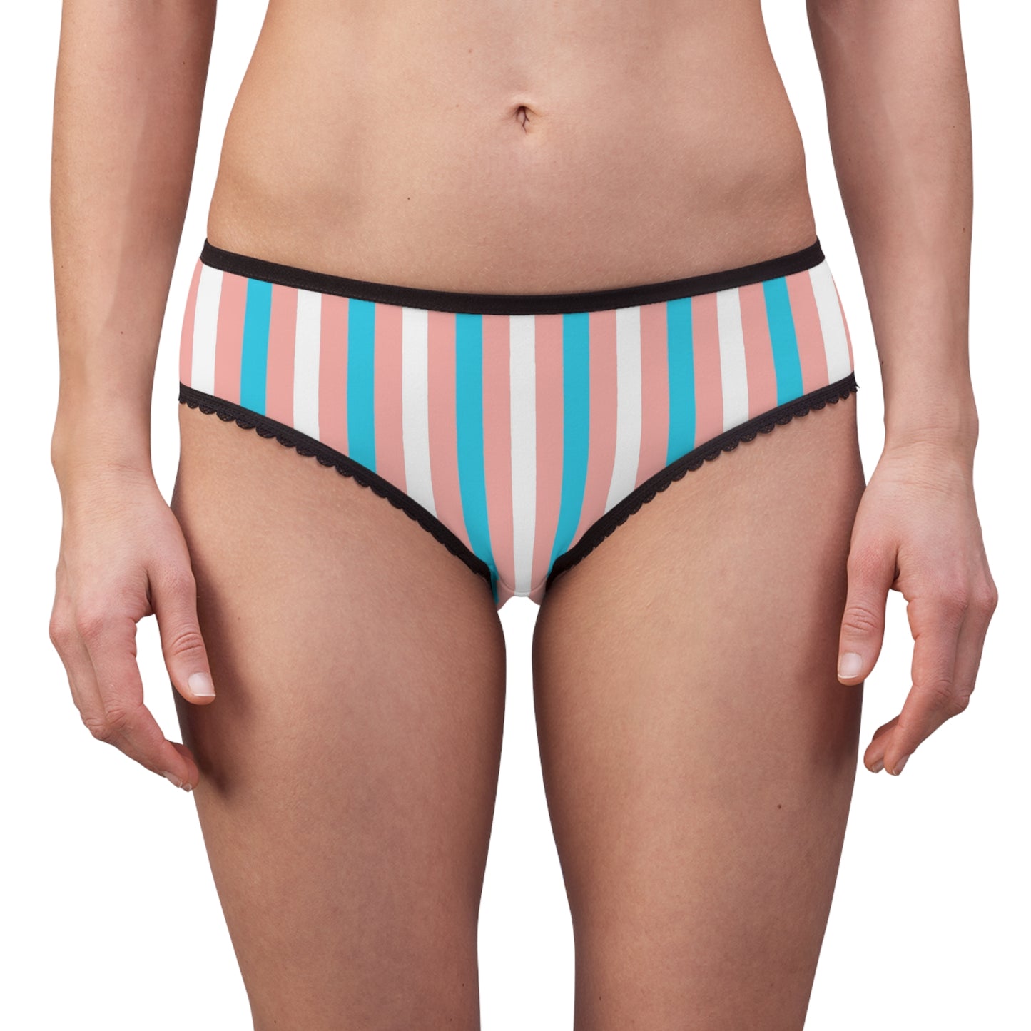 XS - 2XL Blue Pink White Pride  Candy Striped High-Cut Knickers